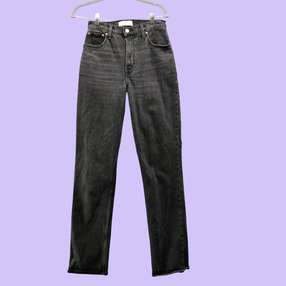 Abercrombie & Fitch Denim - Abercrombie Curve Love 90s Straight Ultra High Rise Black Jeans Womens 26 / 2L